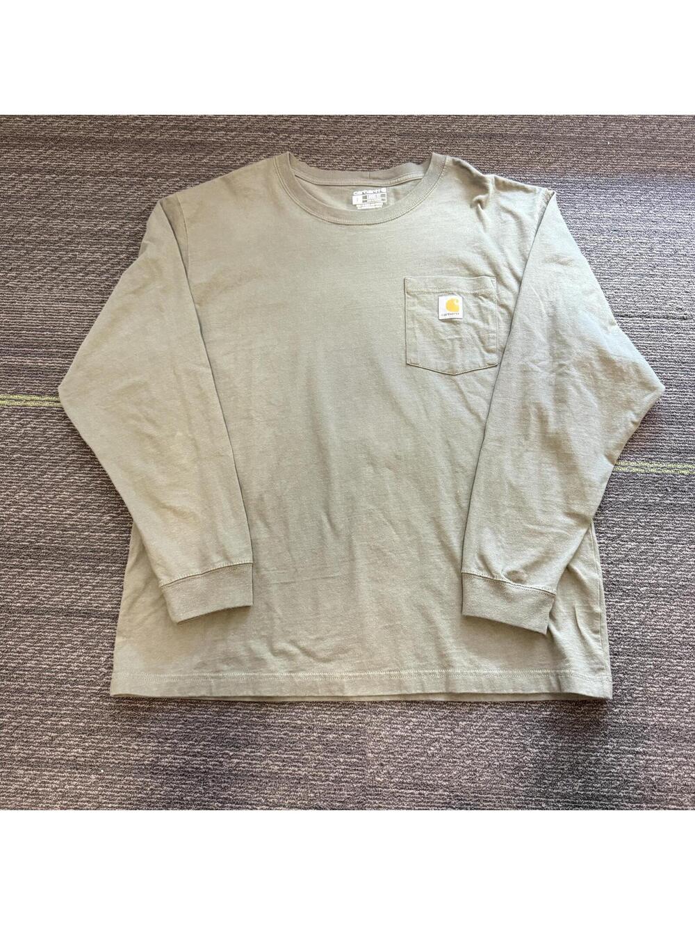 Carhartt K126 Loose Fit Men Heavyweight Long-Sleeve Pocket T-Shirt Sz L